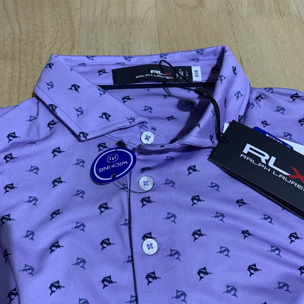 Polo Ralph Lauren Performance Golf Fish Print Polo Shirt Men's Size Large New